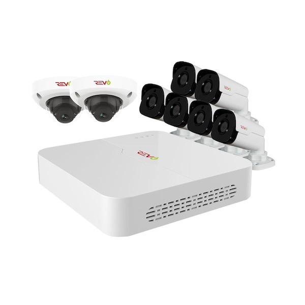 Revo America Ultra HD Audio Capable 8 Channel Surveillance System with 8 4Megapixel Cameras RU82D2GB6GA-2T - main